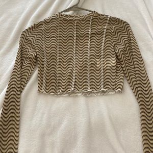 brand new mesh long sleeve cropped top from peppermayo